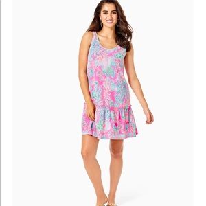 LILLY PULITZER DRESS, size M, Skyelar Tank Dress - Prosecco Pink Seaing Things